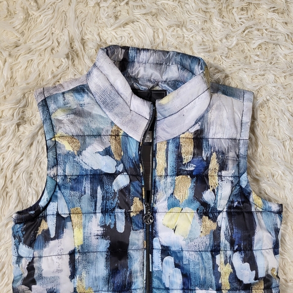 Dolcezza Paint Stroke Padded Gilet, Blue Multi Size Medium - Picture 4 of 16